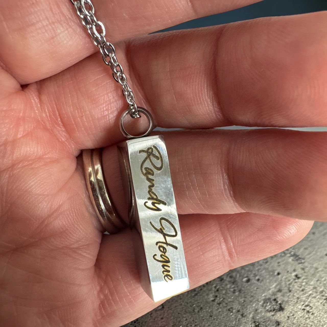 Personalized Memorial Ashes Pendant with Engraving